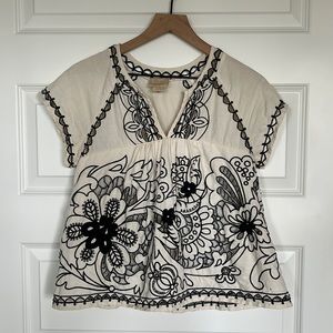 Anthropologie Embroidered Top